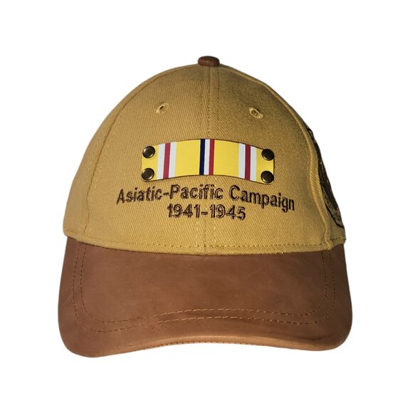 Asiatic Pacific Campaign 1941-1945 Cap Hat Beige Brown One Size Adjustable - Picture 1 of 6